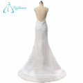 Plus Size Mermaid Appliques Tulle Satin Lace Open Back Wedding Dress